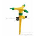 Plastic 3-arm Water Rotary Sprinkler With Plastic Spike 